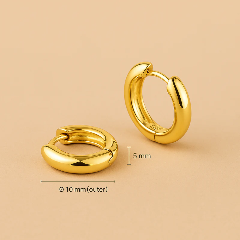 Rue Mini Hoop Earrings IN 18K Gold Subtle Shine