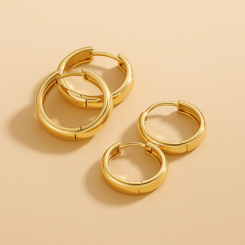 Gia Statement Hoop Earrings in 18K Gold Brilliance