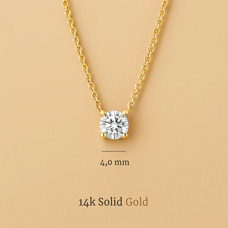 Cléa Moissanite Set in 14K Gold Elegant Sparkle