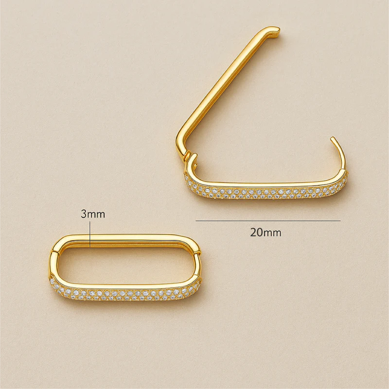 Icon 18K Gold Pavé Hoop Earrings