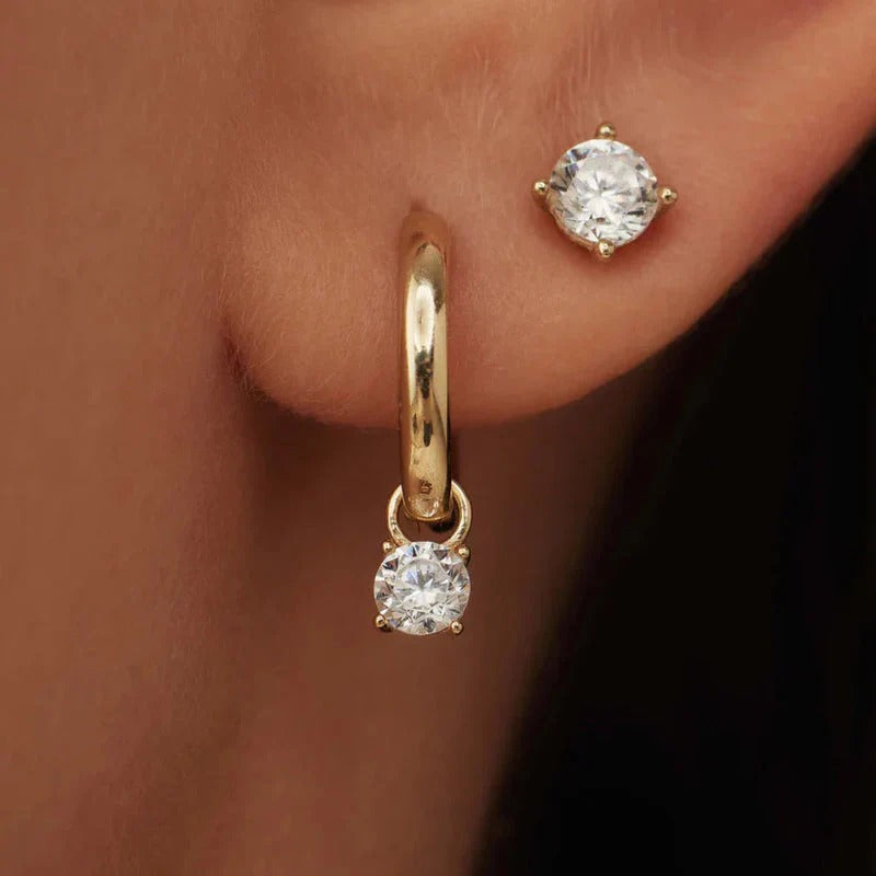 Larmes de Lune Earrings Set in 14K Gold Moonlit Elegance