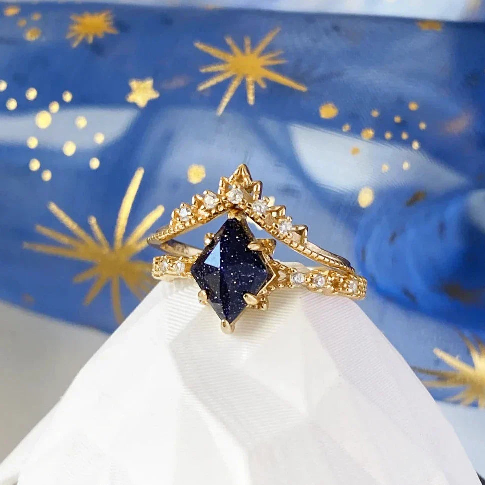 Starry Night Ring Set - Adjustable Heavenly Design