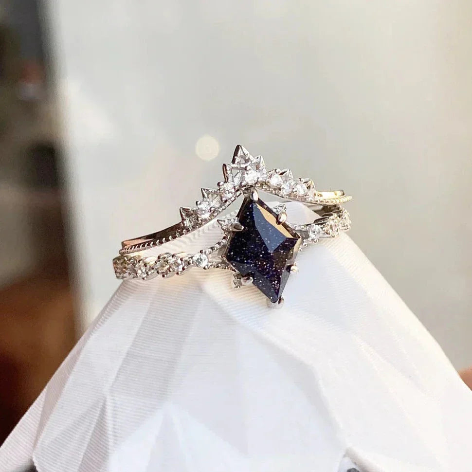 Starry Night Ring Set - Adjustable Heavenly Design