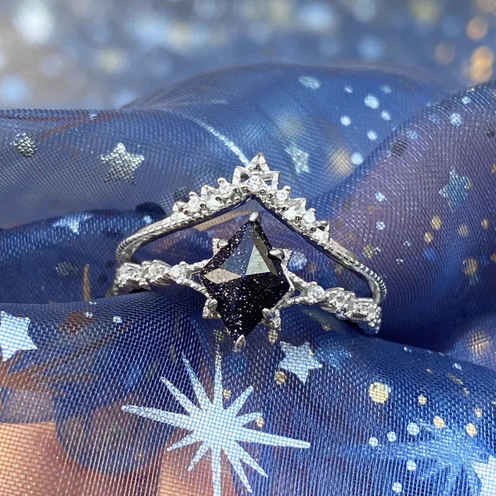 Starry Night Ring Set - Adjustable Heavenly Design
