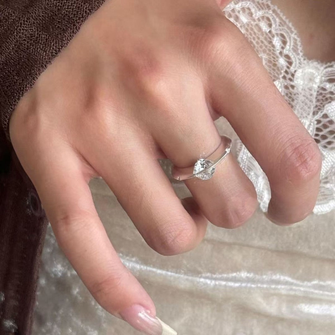 Stellar Rotating Diamond Ring - S925 Silver for Him & Her