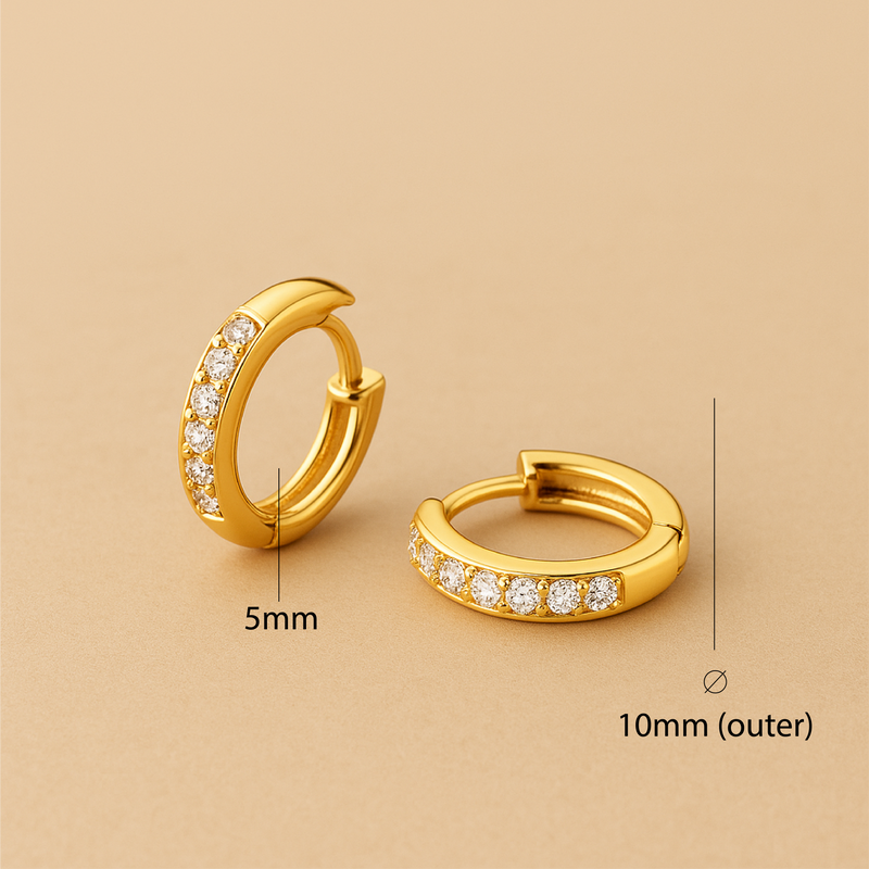 Jules Mini Hoop Earrings in 16k Gold