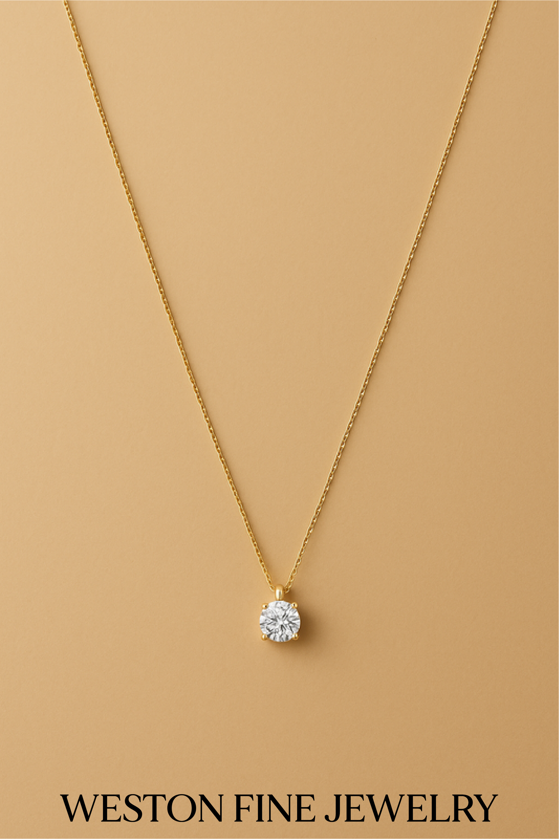 Cléa Moissanite Pendant Necklace | 14k Gold Finish