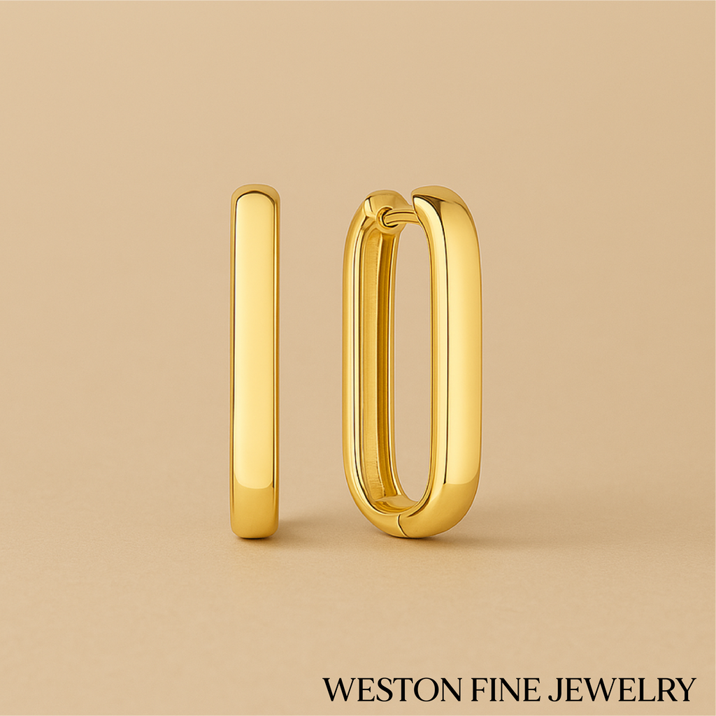Large Icon Hoop Earrings in 18k Gold